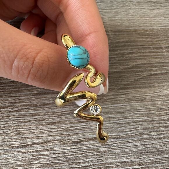 Snake Turquoise Ring N897 - Picture 1 of 3
